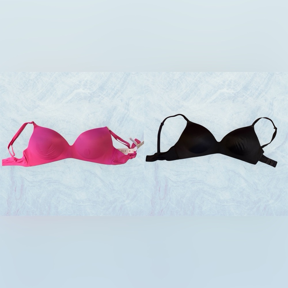 Victoria's Secret Pink and Black Push-up Bras 36D get both.